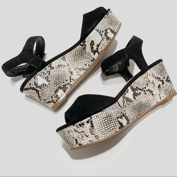 ANDRE ANIMAL PRINT SUEDE PLATFORM SANDALS - Picture 10 of 16